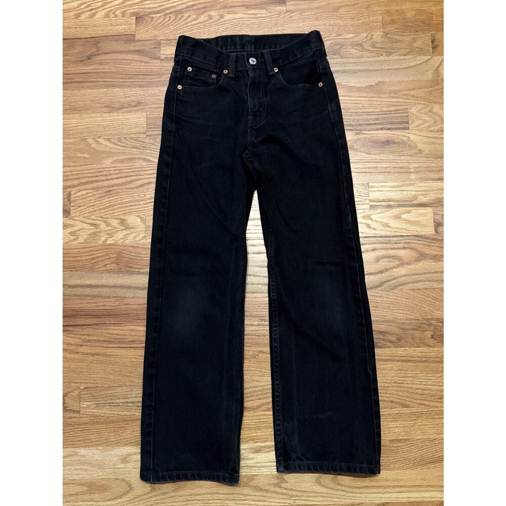 VTG LEVI'S 550 Relaxed Fit 14 Slim Jeans 25x27 Black Blank Red Tag 100% Cotton